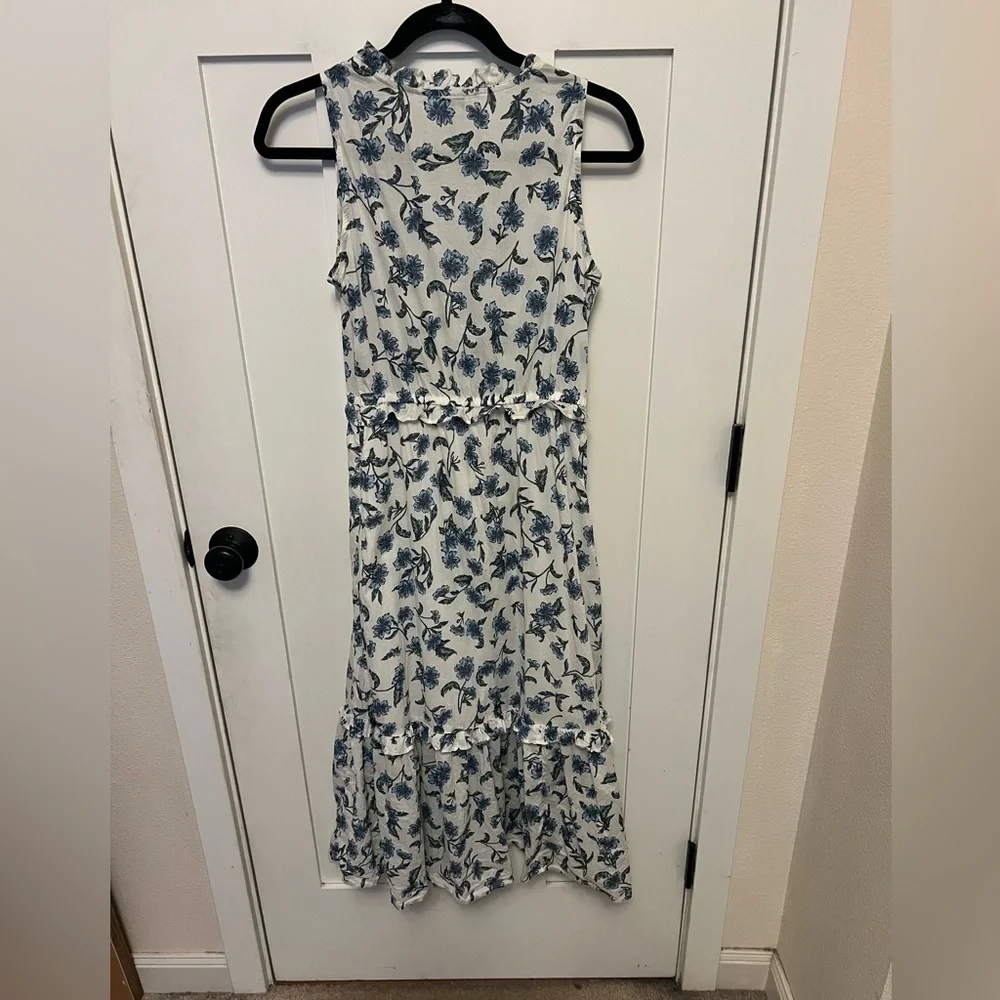 J. Crew Floral Tiered Cotton Ruffle  Sleeveless Neck Sundress 00
